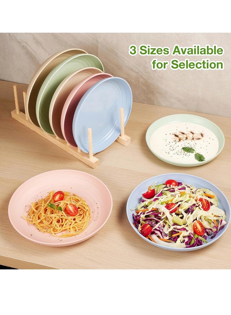 Beauenty 4 Pack Unbreakable Dinner Plates, Reusable Wheat Straw Plates 10 Inches, Lightweight Unbreakable Dinner Dishes Plates, Dishwasher & Microwave Safe - Image 3