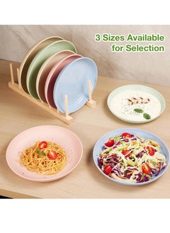 Beauenty 4 Pack Unbreakable Dinner Plates, Reusable Wheat Straw Plates 10 Inches, Lightweight Unbreakable Dinner Dishes Plates, Dishwasher & Microwave Safe  - Image 3