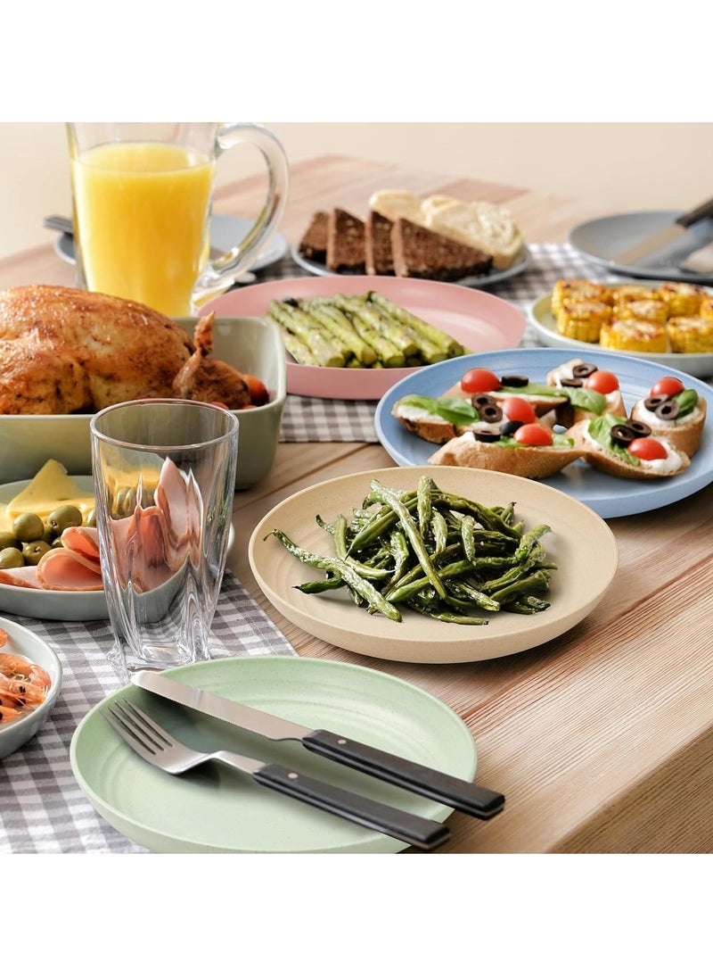 Beauenty - 4 Pack Unbreakable Dinner Plates, Reusable Wheat Straw Plates 10 Inches, Lightweight Unbreakable Dinner Dishes Plates, Dishwasher & Microwave Safe - Image 1