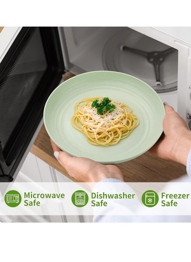 Beauenty - 4 Pack Unbreakable Dinner Plates, Reusable Wheat Straw Plates 10 Inches, Lightweight Unbreakable Dinner Dishes Plates, Dishwasher & Microwave Safe - Image 1