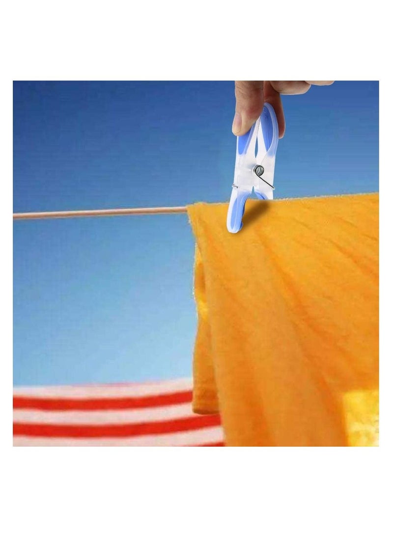 سيوسي مشابك الغسيل المنزلية تجفيف مشابك قوية مقاومة للرياح كبيرة جدًا مانعة للانزلاق قبضة مطاطية ناعمة مريحة للأماكن المغلقة في الهواء الطلق رفوف خط الغسيل 24 قطعة - Image 4