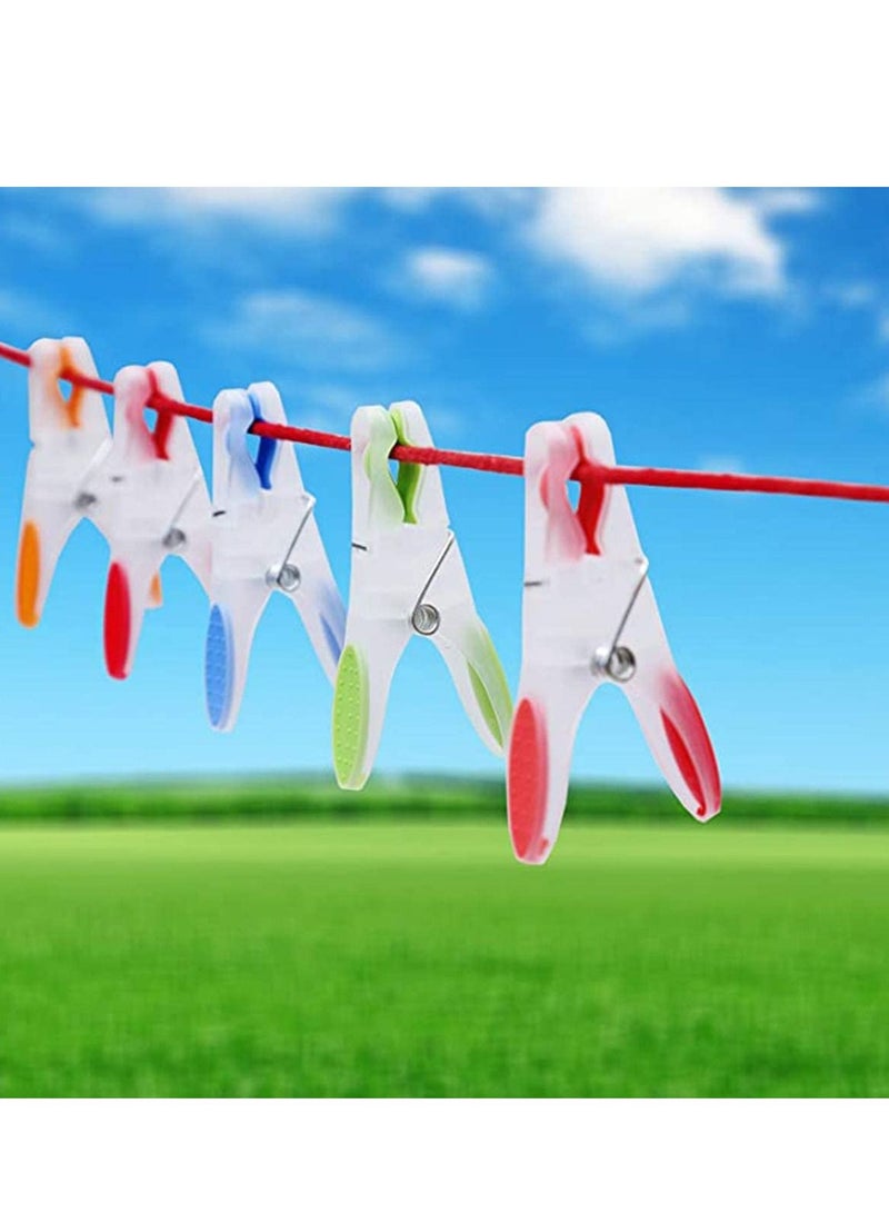 سيوسي مشابك الغسيل المنزلية تجفيف مشابك قوية مقاومة للرياح كبيرة جدًا مانعة للانزلاق قبضة مطاطية ناعمة مريحة للأماكن المغلقة في الهواء الطلق رفوف خط الغسيل 24 قطعة - Image 2