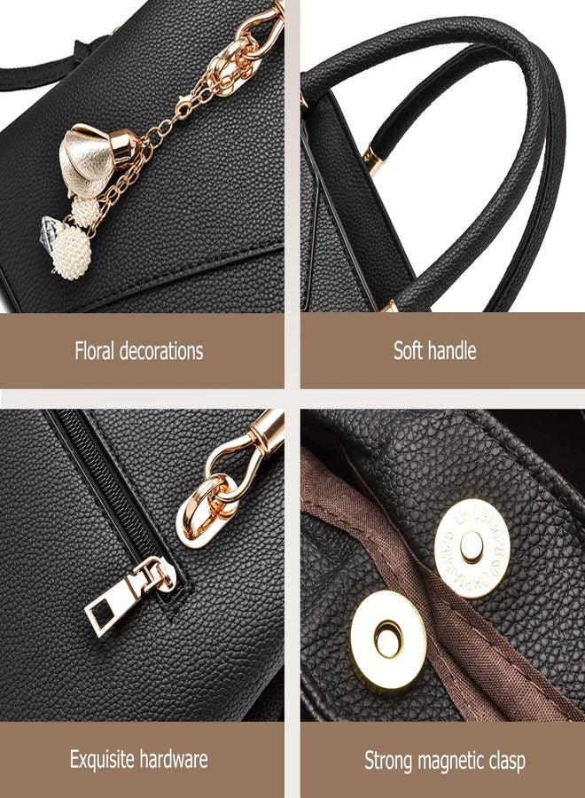 FANDARE Womens Multi Pocket Handbag Top-handle Bags Shoulder Bag PU Leather Crossbody Bag Waterproof Messenger Bag for Work Travel Office Party Shopping Red - Image 5
