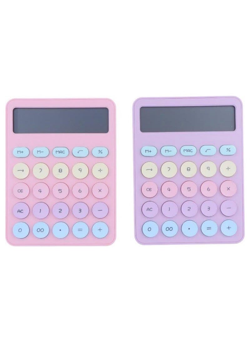 آلة حاسبة ملونة بلوحة مفاتيح مكونة من 12 رقمًا - Image 1