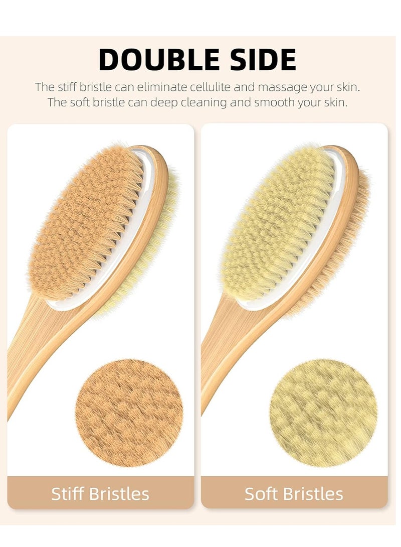 Shower Brush with Soft and Stiff Bristles, Bath Dual-Sided Long Handle Back Scrubber Body Exfoliator for Wet or Dry Brushing ﻿ - Image 5