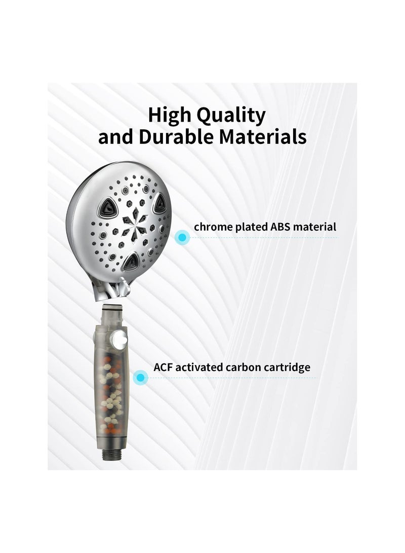 Shower Head, High Pressure Handheld Showerhead with Filter, 9-Mode Spray Showerhead, Effective Water Pressure Control, for Dry Skin & Hair, for Cleaning Pets, Bathrooms, Blankets Etc.(1 Pack) - Image 2