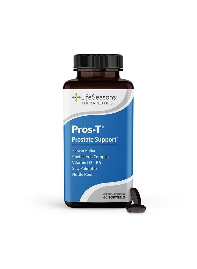 Pros-T - مكمل غذائي لدعم البروستاتا - بالميتو المنشاري، فيتوستيرول، زنك، نبات القراص، فيتامين د-3 وفيتامين ب6 - يعزز وظيفة البروستاتا الصحية وتدفق البول الطبيعي - يحسن سلامة الأنسجة - 60 كبسولة هلامية
