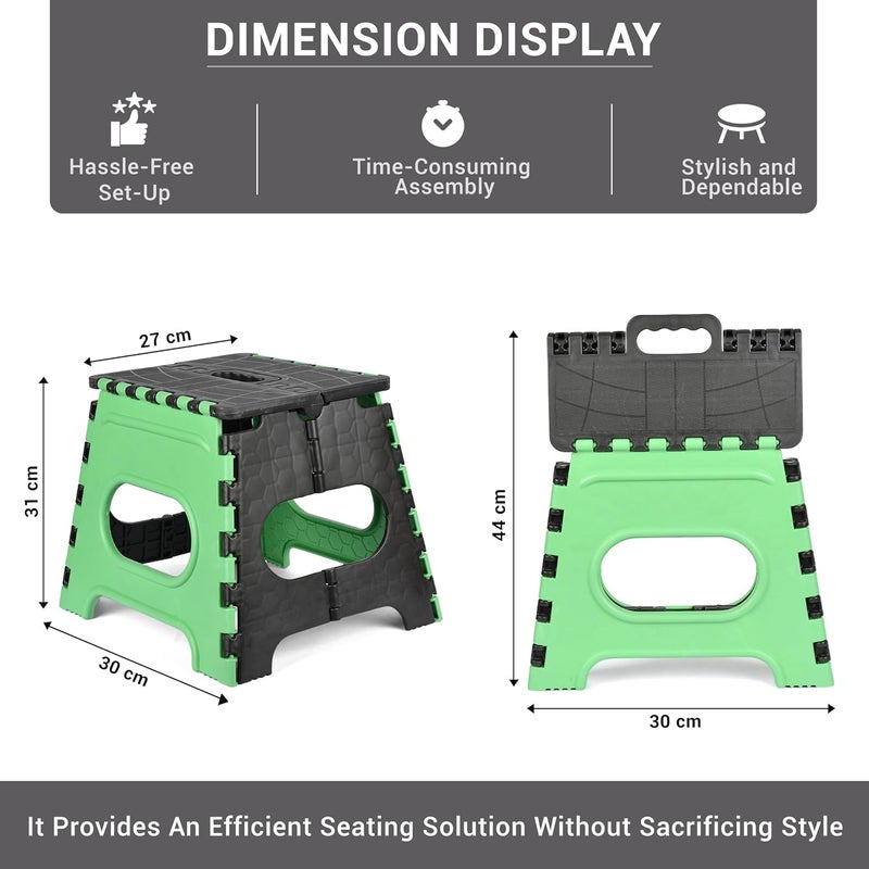 Homestic Homestic Pack of 2 Stool Foldable Stool Collapsible Camping Chair Stool for OutdoorFishingHikingGardeningTravel Portable Stool Multipurpose Sitting Stool Small Green Black  - Image 3