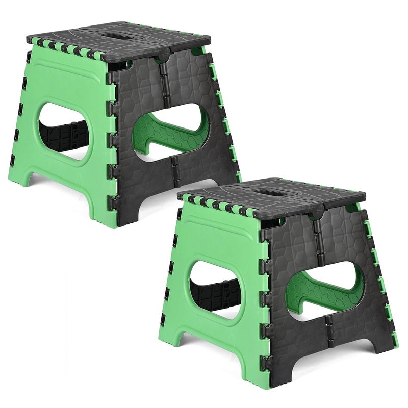 Homestic Homestic Pack of 2 Stool Foldable Stool Collapsible Camping Chair Stool for OutdoorFishingHikingGardeningTravel Portable Stool Multipurpose Sitting Stool Small Green Black  - Image 1
