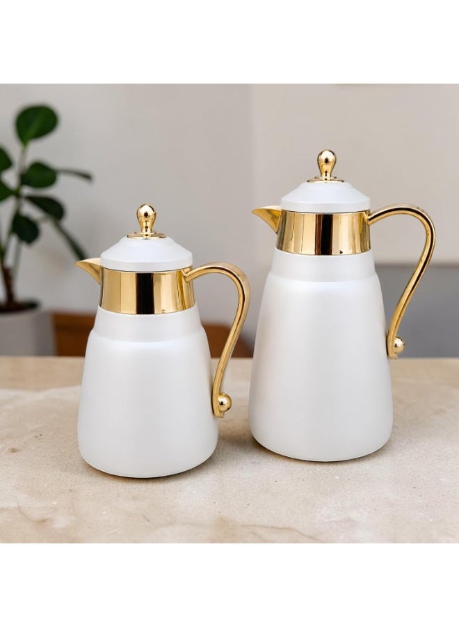 REFAN Luxury Tea and Coffee Vacuum Flask Set, 2 Pieces, 0.5L + 1L Capacity | Premium Hospitality Thermos Set | Leak-Resistant Insulated Carafes Keep Beverages Hot for Long Hours - Image 3