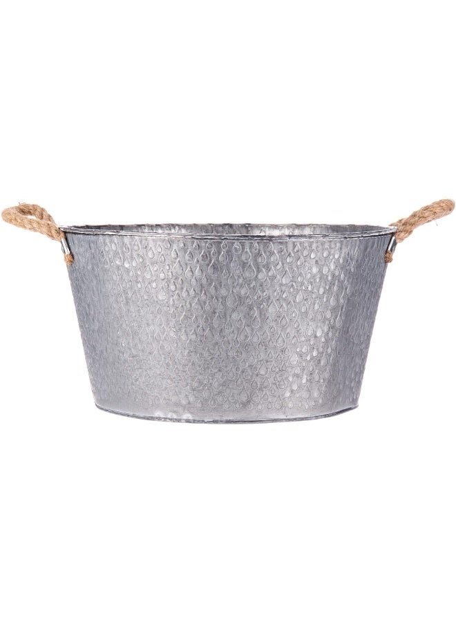 AKDC دلو حديقة معدني AKDC 32 سم × 32 سم × 17 سم فضي - Image 3