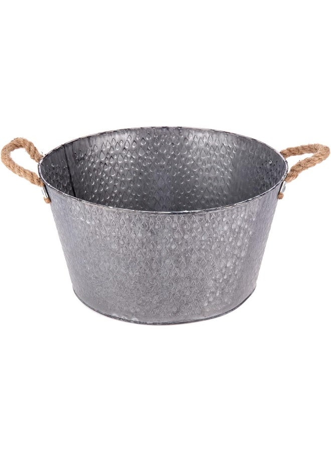 AKDC دلو حديقة معدني AKDC 32 سم × 32 سم × 17 سم فضي - Image 1