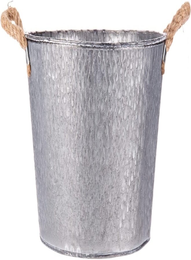 AKDC دلو حديقة معدني AKDC 32 سم × 32 سم × 17 سم فضي - Image 5