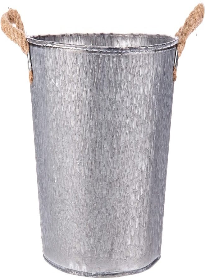 AKDC دلو حديقة معدني AKDC 32 سم × 32 سم × 17 سم فضي - Image 4