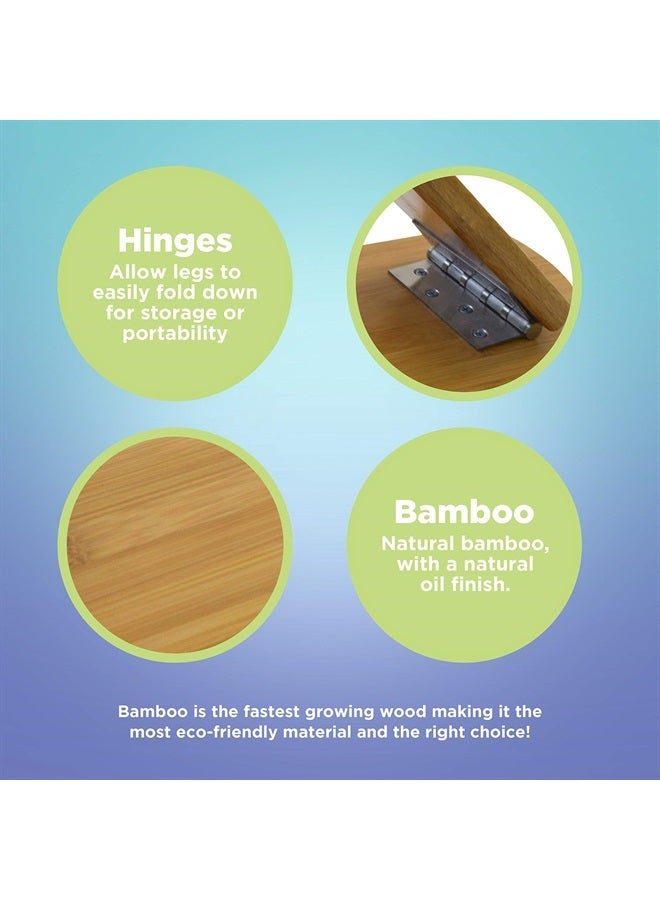 Bamboo Meditation Kneeling Bench - Best Design - Folding Legs - Portable - Ergonomic