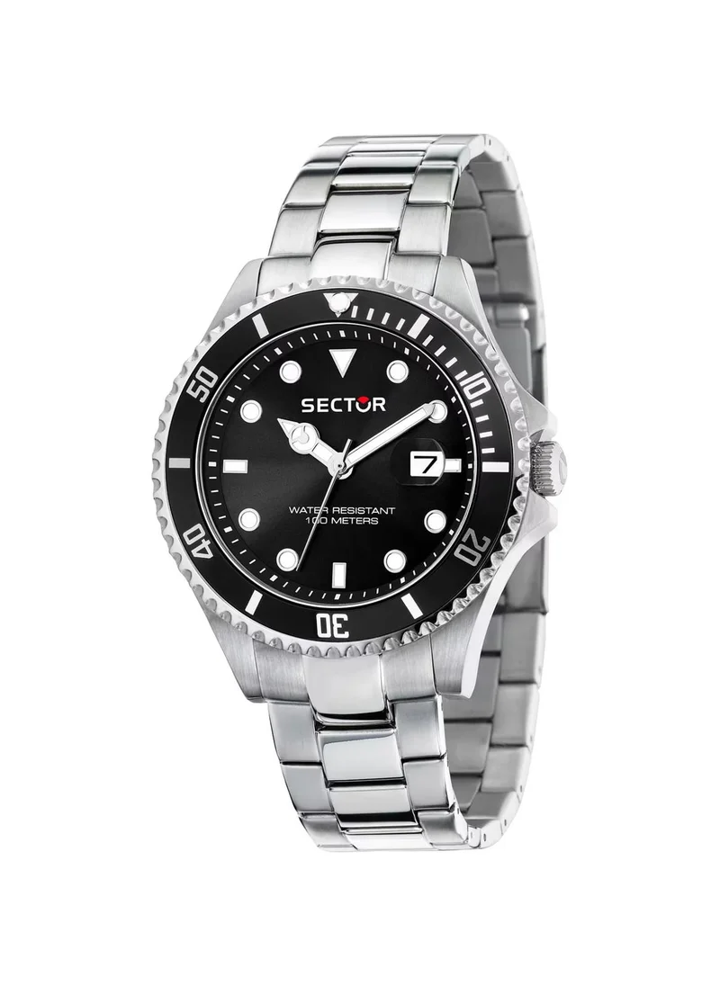 Sector 230 Collection Men's Analog Watch - Black Dial, 43mm Metal Case, Metallic Stainless Steel Bracelet, Quartz, 100M Water Resistant - R3253161058