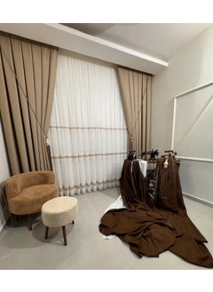 Nivemes Home Nivemeshome Roman Linen 1/3 Thick Pleated Beige Background Curtain Apm  - Image 3