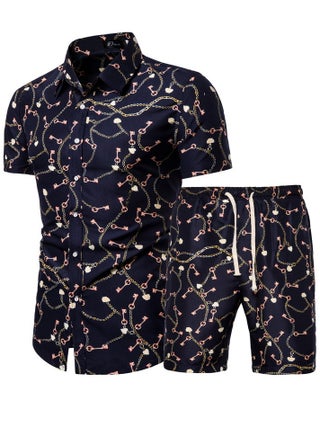 Men's Short Sleeved Shirt Set, Men's Casual Printed Shirt Shorts Two-piece Set - pzsku/ZCDEB882578E558CB857FZ/45/_/1711600640/0c394a47-38b5-4b4f-b883-a8ceb1336506
