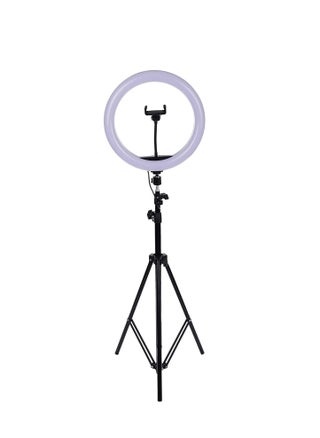 33cm LED Ring Light for Live Streaming with 360° Rotation, Mobile Phone Holder, and 2.1m Adjustable Tripod Stand – Black & White - pzsku/ZCDEB8F4A83E5A64CEA6CZ/45/1747654200/1e77fcfc-818f-4371-8bb7-6ac4e94621f6