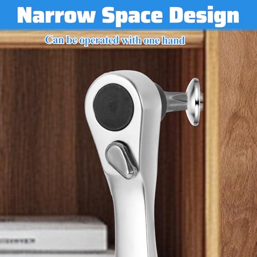 JIYIN 1/4 Inch Drive Micro Ratcheting Bit Driver, Mini Ratchet 72-Tooth Ratchet Screwdriver, 1/4 Hex Ratchet 90 Degree Right Angle Close Quarters Pocket Angled Screwdriver for Tight Spaces - Image 2