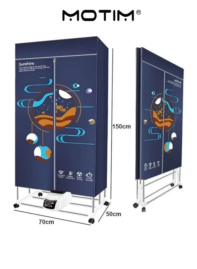 Motim Electric Clothes Dryer Portable Dryer Remote Control Foldable Electric Clothes Drying Rack Double layer Stackable Clothes Drying Rack for Home Laundry Apartments RV  - Image 2