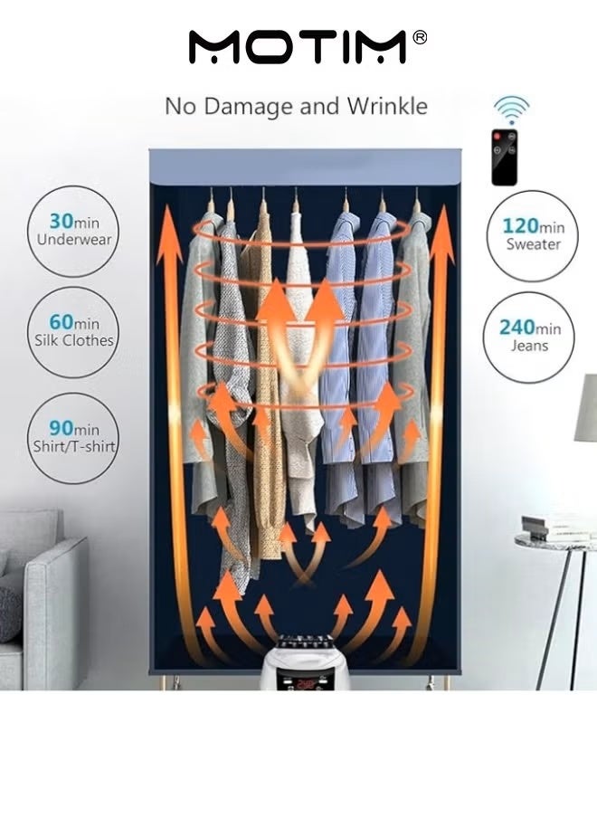 Motim Electric Clothes Dryer Portable Dryer Remote Control Foldable Electric Clothes Drying Rack Double layer Stackable Clothes Drying Rack for Home Laundry Apartments RV  - Image 4