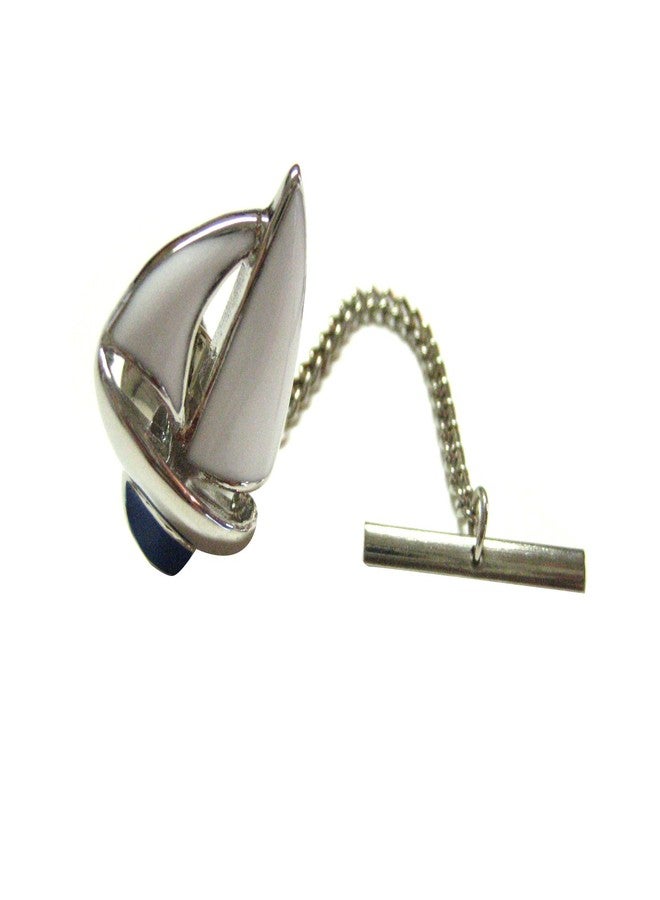 Kiola Designs Nautical Blue Sail Boat Tie Tack - Image 1