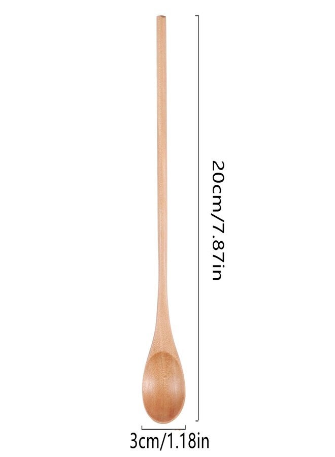 Peenbbop 2 Pcs Natural Wooden Spoons for Honey, Long Handle Tasting Spoons Honey Spoons, Birch Spoon Handcraft from Teak, Mixing Honey Spoons for Coffee, Tea, Milkshake Kitchen Stirring - Image 2