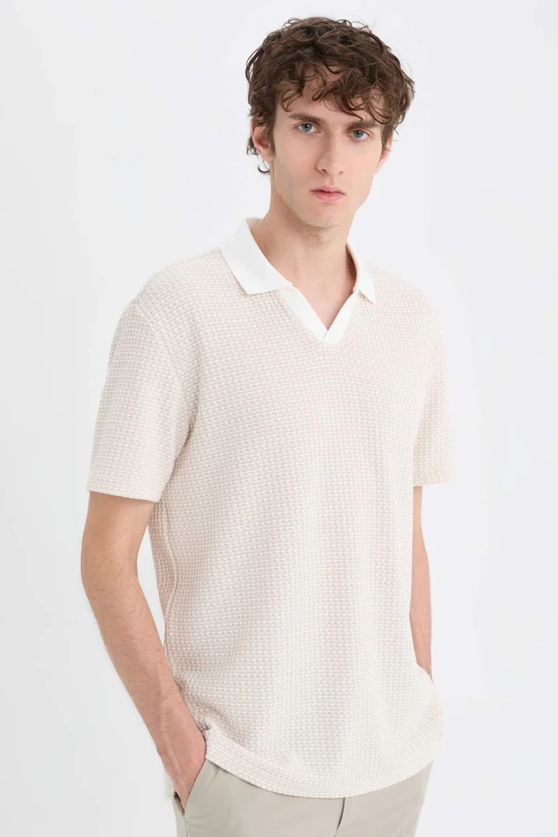 ديفاكتو Regular Fit Short Sleeve Polo T-Shirt