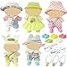 Ezcora Macaron Style Doll Clothes Set for 17cm Dolls Include 5 Outfits with Hats Shoes Glasses and Mini Bags Cute Dress Up Outfit for Doll Display No Dolls Macaron Style - Image 2