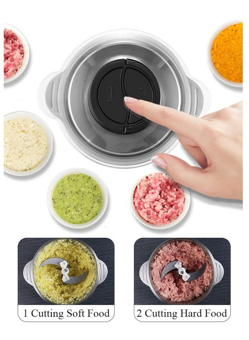 Dots Glass Food Chopper with 2 litre stirrer bowl, 2 speeds 500W for grinding vegetables, fruits and onions - FCU1022SG - Image 5