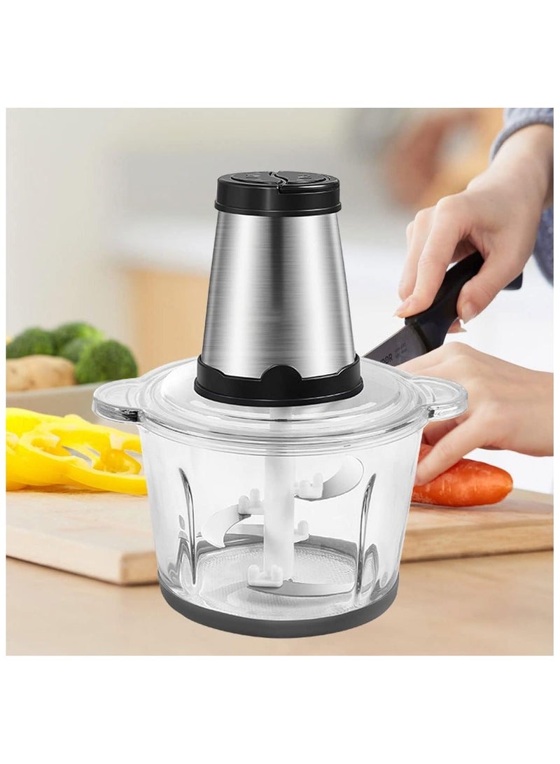 Dots Glass Food Chopper with 2 litre stirrer bowl, 2 speeds 500W for grinding vegetables, fruits and onions - FCU1022SG - Image 4