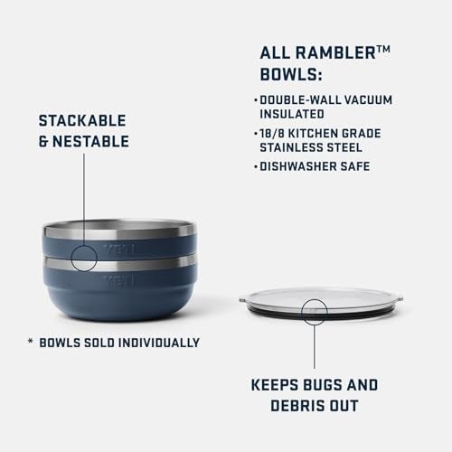 YETI Rambler Low Bowl Vacuum Insulated Stackable and Nestable Stainless Steel Bowl with Lid 16 Quart Cape Taupe - Image 3