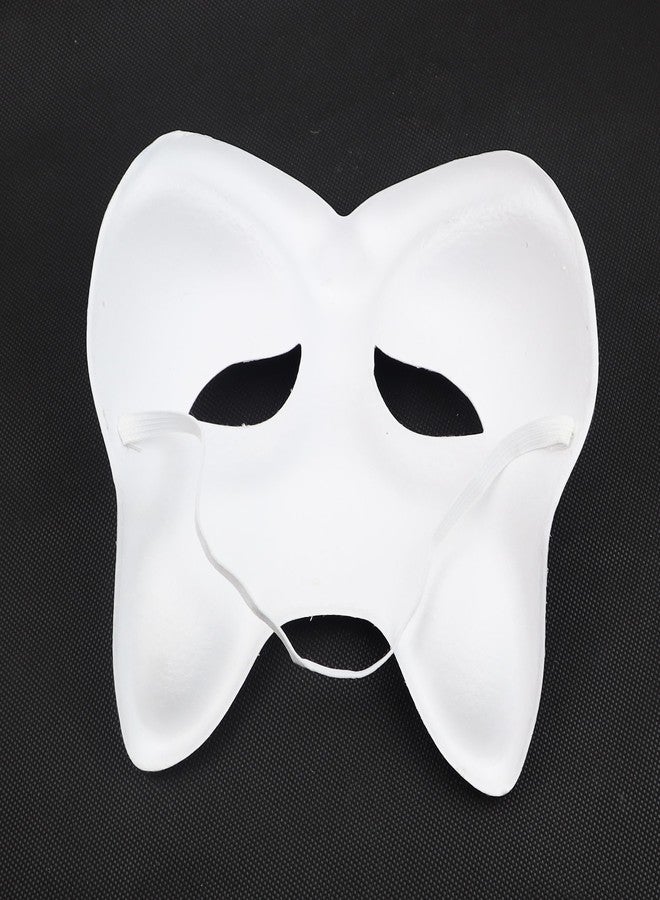 MAGIKON 6pcs Cat Mask, Blank White Paper Masks Unpainted Animal Half Facemasks DIY Paint Masquerade Costume Prop Mask for Carnival Cosplay Dance Party Favors - Image 3