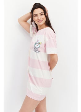 Warner Bros Women Looney Tunes Print Short Sleeve Night Dress, White  - Image 4