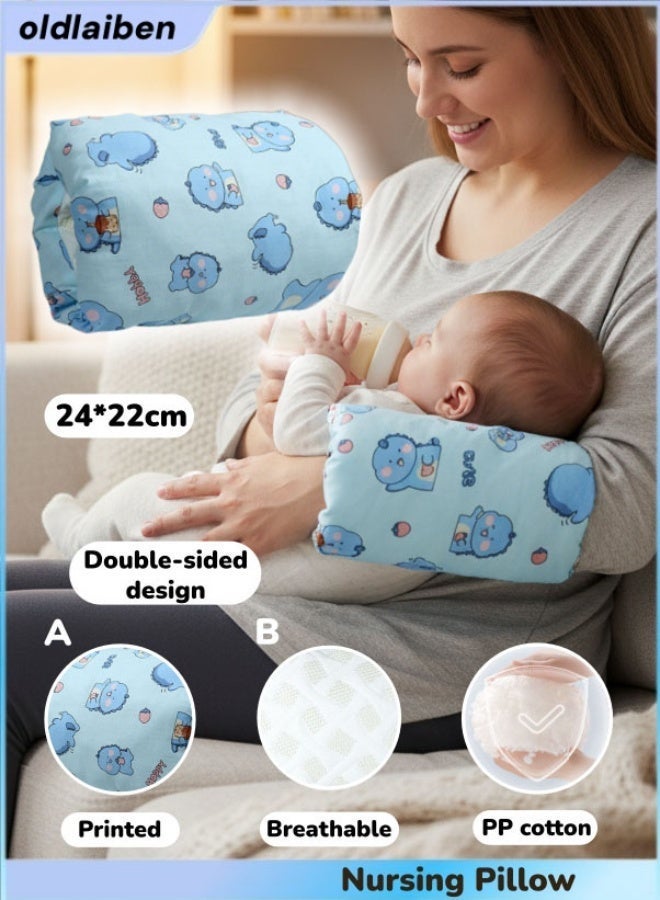 الدليبن وسائد الرضاعة الطبيعية، وسادة رضاعة للأطفال، وسادة ذراع رضاعة قطنية، وسائد تغذية ناعمة ومريحة، وسادة ذراع تغذية للأطفال محمولة للسفر، مناسبة للمواليد الجدد أو الرضاعة بالزجاجة، دعم للأم والطفل، هدايا للأطفال - Image 1