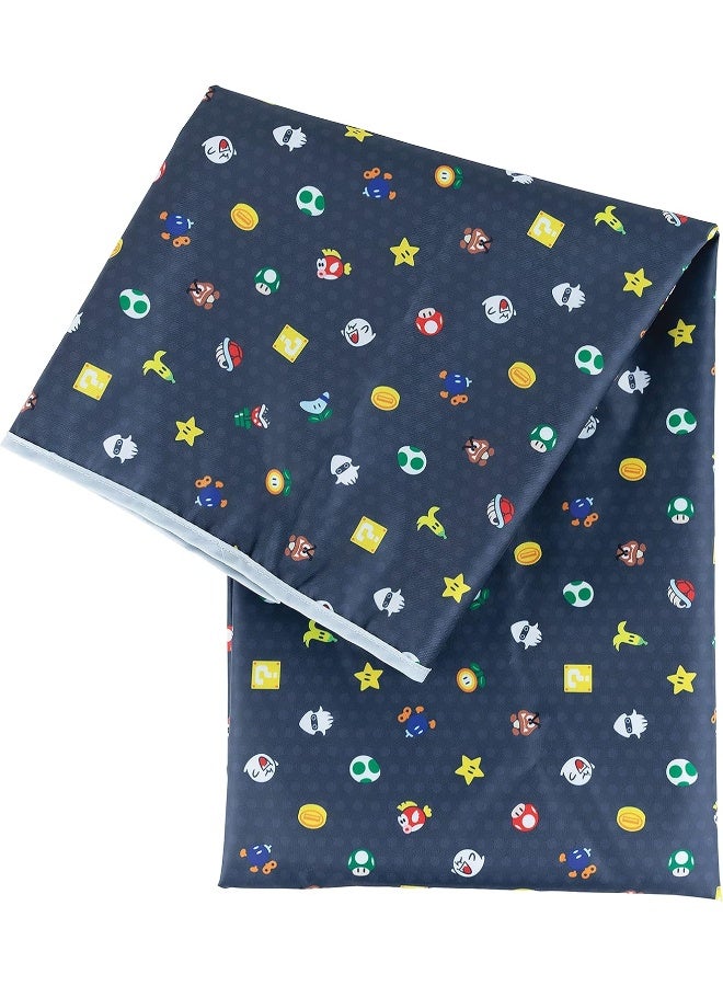 BUMKiNs Bumkins Baby Splat Mat for Under High Chair, Nintendo Super Mario Waterproof Washable Cloth for Arts and Crafts, Playtime Mats for Kids, Floors or Tables, Reusable Fabric - Image 1