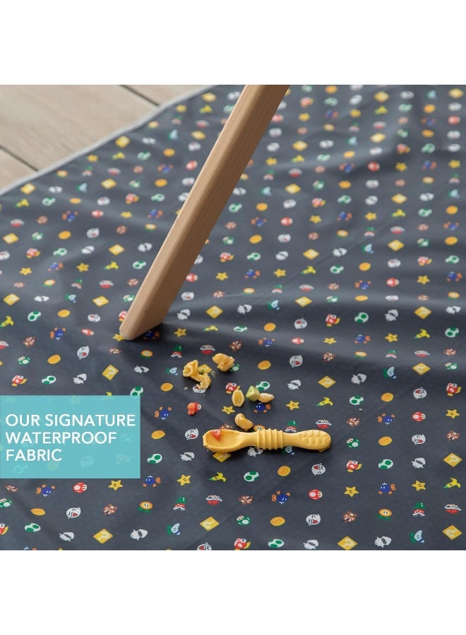 BUMKiNs Bumkins Baby Splat Mat for Under High Chair, Nintendo Super Mario Waterproof Washable Cloth for Arts and Crafts, Playtime Mats for Kids, Floors or Tables, Reusable Fabric - Image 3