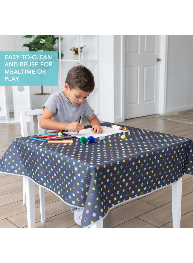 BUMKiNs Bumkins Baby Splat Mat for Under High Chair, Nintendo Super Mario Waterproof Washable Cloth for Arts and Crafts, Playtime Mats for Kids, Floors or Tables, Reusable Fabric - Image 4