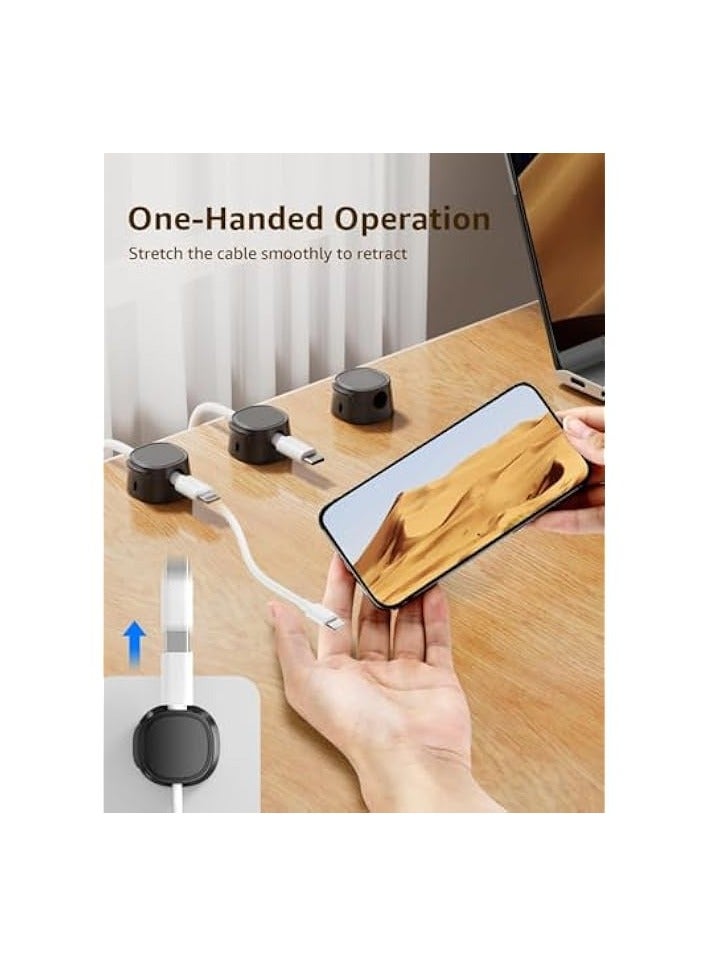 erorex 12Pcs Cable Clip Adhesive, Cord Holder for Cable Organizer, Charger Cable Organizer for Office Accessories, Black and White - Image 2