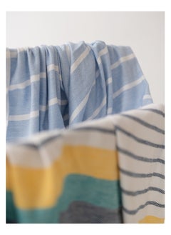 More cottons Tranquil Beach Towel  (100x180cm) White*Yellow  - Image 1