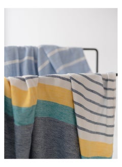 More cottons Tranquil Beach Towel  (100x180cm) White*Yellow  - Image 2