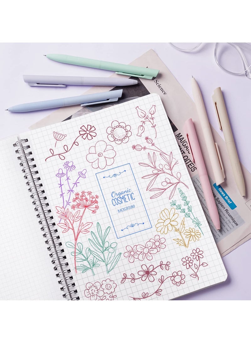 فوميمو اقلام جل ملونة، 6 قطع من اقلام جل باستيل حبر ملون سريع الجفاف وبدون تلطيخ، قلم لطيف قابل للسحب بسن رفيع 0.5 ملم لكتابة اليوميات، اقلام حبر جل جمالية للكتابة السلس للوازم المدرسية - Image 2