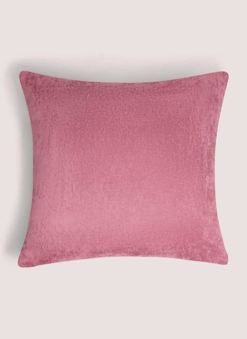 Matalan Pink Block Cut Velvet Cushion