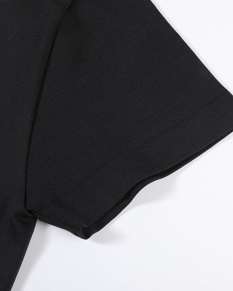 AUROLA Essentials Seamless Short Sleeve Crop Top for Women Workout Active Comfort Athletic Shirts Tee,Black,XS - Image 4