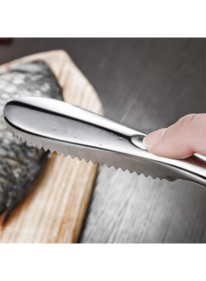 هومستر فرشاة مقياس الأسماك, إزالة مقياس الأسماك مع الفولاذ المقاوم للصدأ منشار الأسنان, إزالة بسهولة مقاييس الأسماك, تنظيف فرشاة كشط أداة المطبخ - Image 2