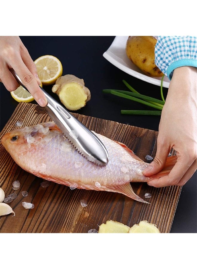 هومستر فرشاة مقياس الأسماك, إزالة مقياس الأسماك مع الفولاذ المقاوم للصدأ منشار الأسنان, إزالة بسهولة مقاييس الأسماك, تنظيف فرشاة كشط أداة المطبخ - Image 4