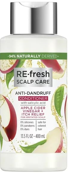 REfresh Scalp Care AntiDandruff Conditioner SiliconeFree Apple Cider Vinegar  Itchy Relief for Irritated Scalp 135 fl oz  Pack of 1