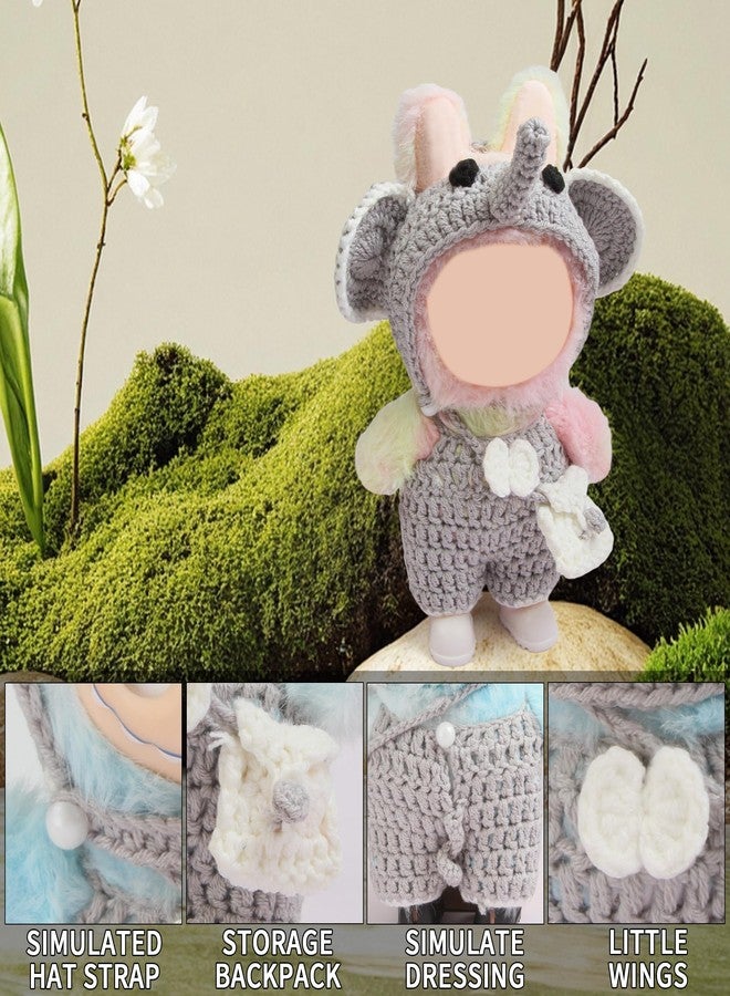 Voccim 5pcs Handcrafted Elephant Outfit for 17cm Doll Clothes Set - Cute and Premium Outfits Accessories, Hand Crocheted Hat, Sweaters (Blue) - Image 3