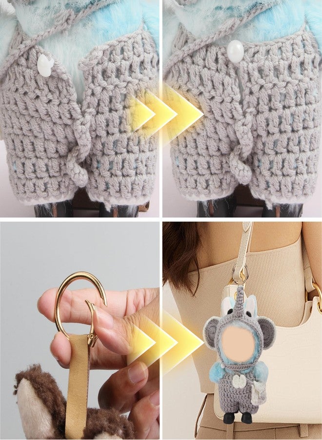 Voccim 5pcs Handcrafted Elephant Outfit for 17cm Doll Clothes Set - Cute and Premium Outfits Accessories, Hand Crocheted Hat, Sweaters (Blue) - Image 4